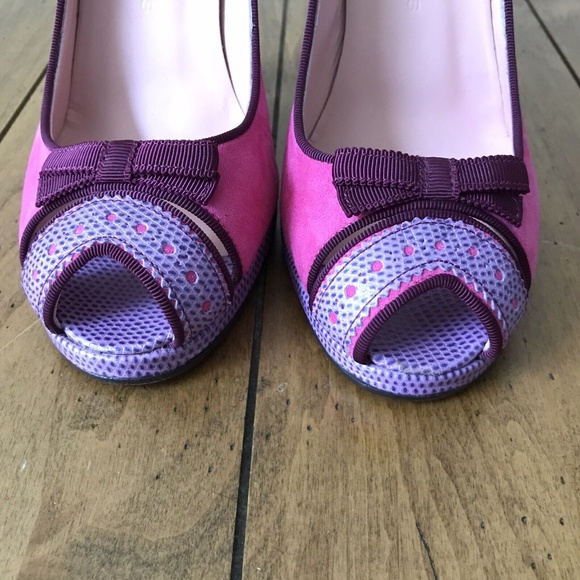 Marc Jacobs Pink Suede + Purple Leather Heels (size 36.5) - Picture 5 of 10